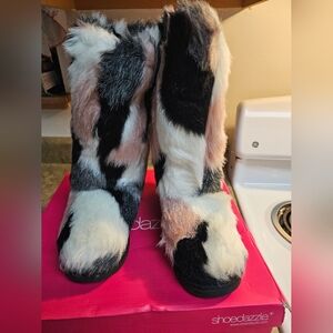 Shoe Dazzle Women's Winter Boots - Black, White, Pink